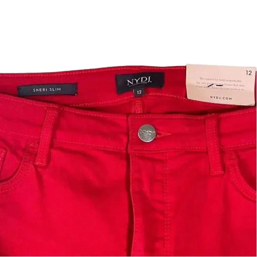 NYDJ Women's Bold Red Skinny Jeans